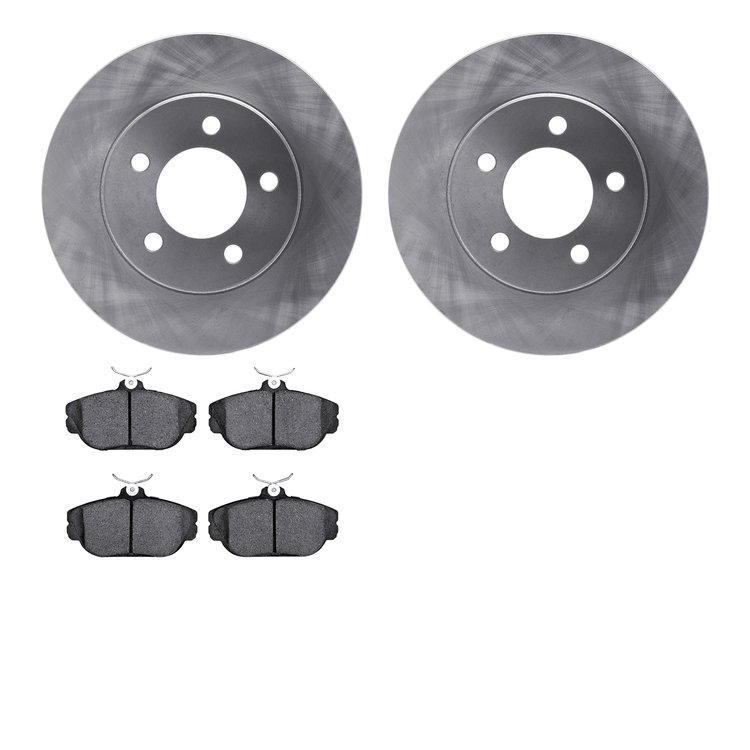 6502-54302 Brake Rotors w/5000 Advanced Brake Pads Kit, 1993-1993 Ford/Lincoln/Mercury/Mazda, Position: Front