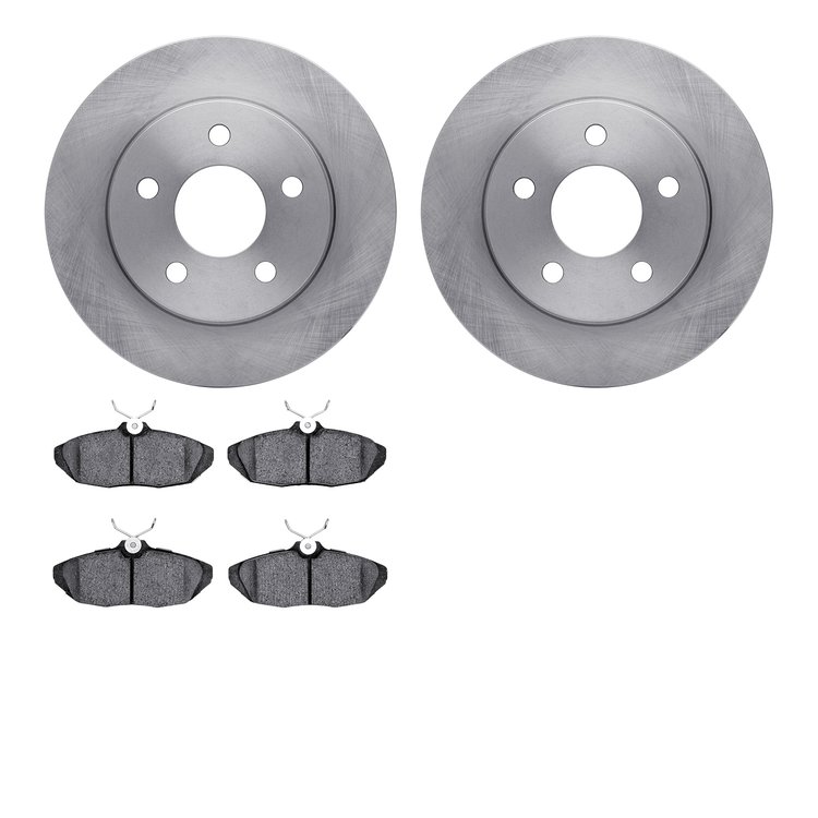 6502-54315 Brake Rotors w/5000 Advanced Brake Pads Kit, 1993-1998 Ford/Lincoln/Mercury/Mazda, Position: Rear