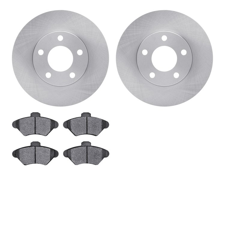 6502-54321 Brake Rotors w/5000 Advanced Brake Pads Kit, 1994-1998 Ford/Lincoln/Mercury/Mazda, Position: Front