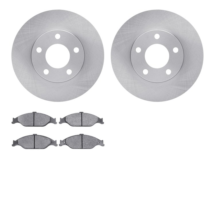 6502-54323 Brake Rotors w/5000 Advanced Brake Pads Kit, 1999-2004 Ford/Lincoln/Mercury/Mazda, Position: Front