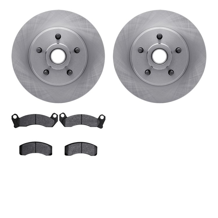 6502-55014 Brake Rotors w/5000 Advanced Brake Pads Kit, 1984-1987 Ford/Lincoln/Mercury/Mazda, Position: Front