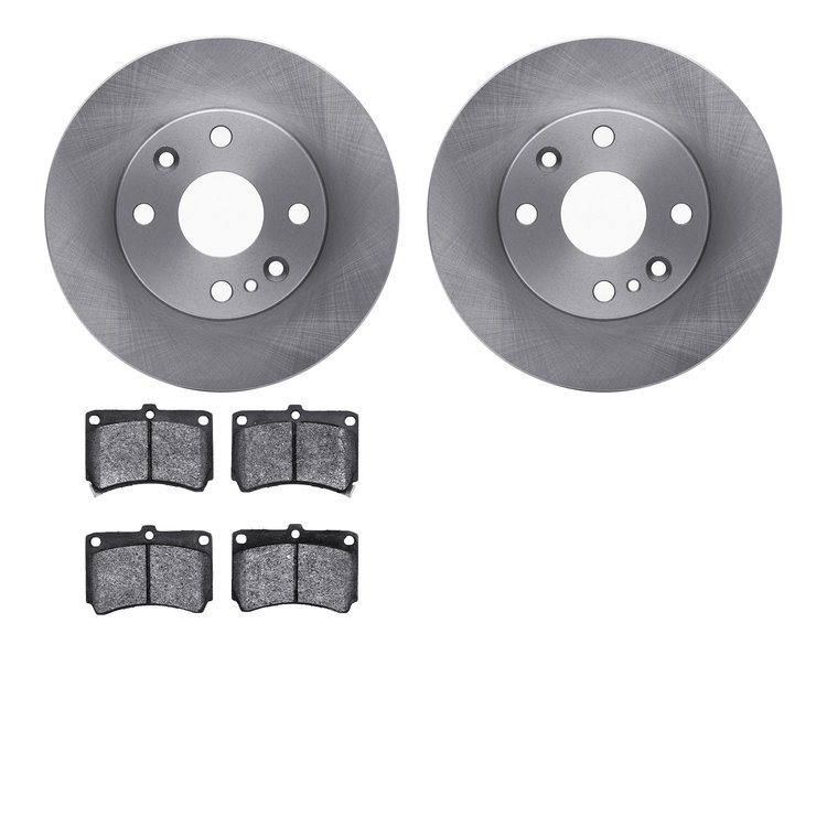 6502-55022 Brake Rotors w/5000 Advanced Brake Pads Kit, 1994-1997 Ford/Lincoln/Mercury/Mazda, Position: Front