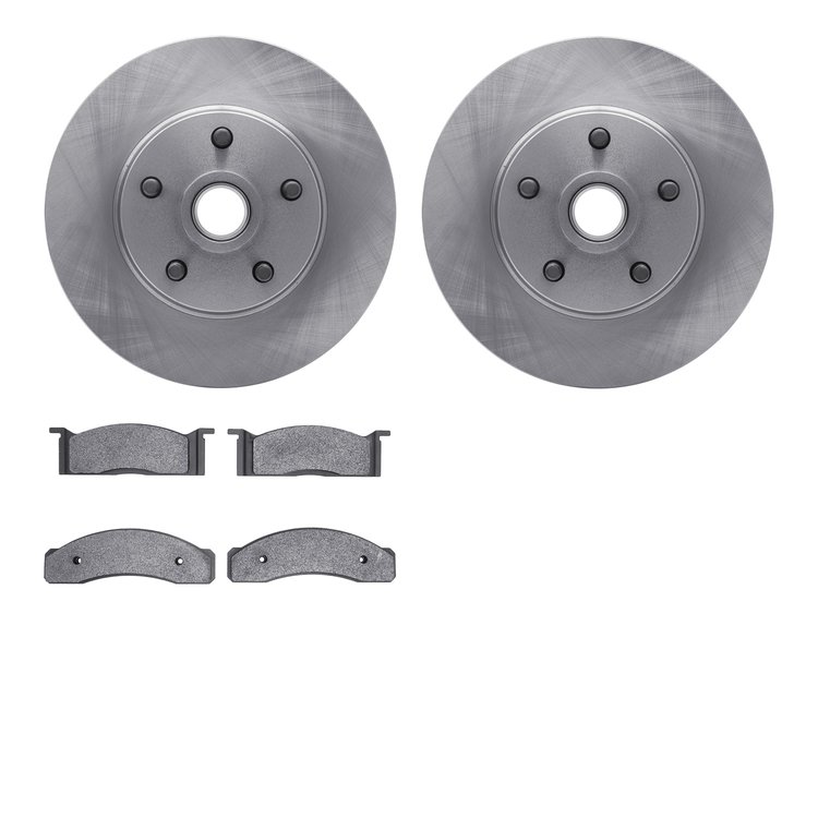 6502-55025 Brake Rotors w/5000 Advanced Brake Pads Kit, 1968-1970 Ford/Lincoln/Mercury/Mazda, Position: Front