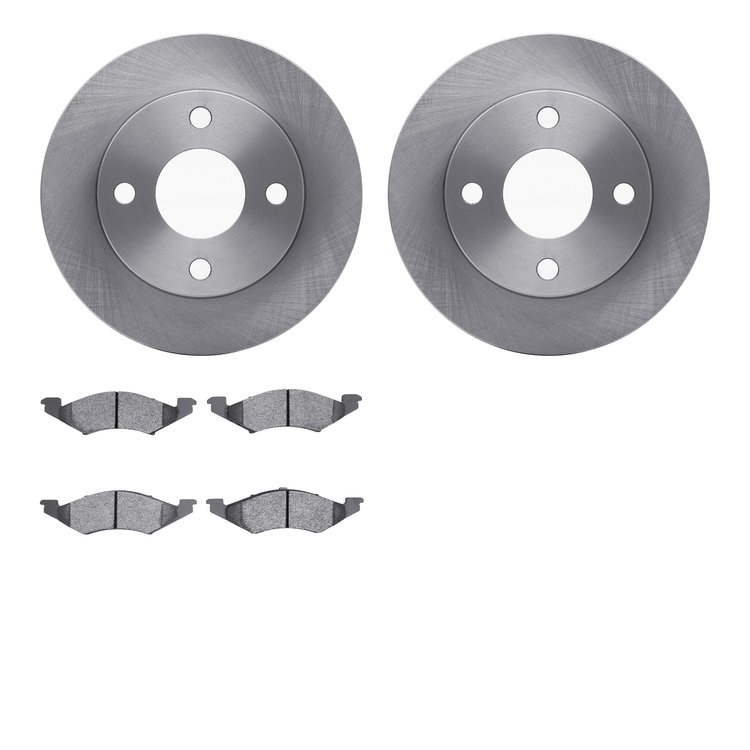 6502-55028 Brake Rotors w/5000 Advanced Brake Pads Kit, 1981-1983 Ford/Lincoln/Mercury/Mazda, Position: Front