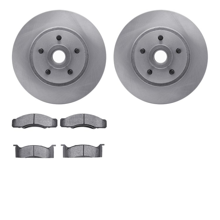 6502-55037 Brake Rotors w/5000 Advanced Brake Pads Kit, 1970-1972 Ford/Lincoln/Mercury/Mazda, Position: Front