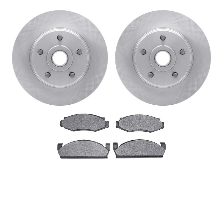 6502-55052 Brake Rotors w/5000 Advanced Brake Pads Kit, 1974-1980 Ford/Lincoln/Mercury/Mazda, Position: Front