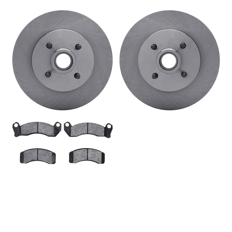 6502-55096 Brake Rotors w/5000 Advanced Brake Pads Kit, 1987-1993 Ford/Lincoln/Mercury/Mazda, Position: Front