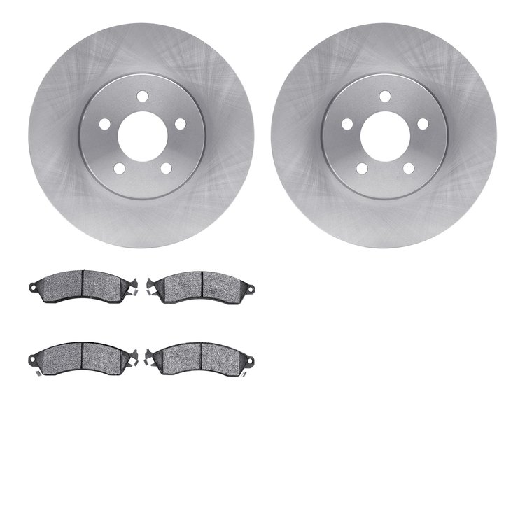6502-55135 Brake Rotors w/5000 Advanced Brake Pads Kit, 1994-2004 Ford/Lincoln/Mercury/Mazda, Position: Front
