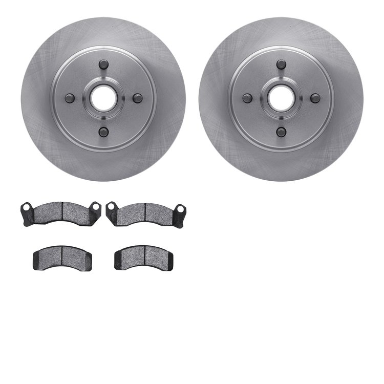 6502-55156 Brake Rotors w/5000 Advanced Brake Pads Kit, 1993-1993 Ford/Lincoln/Mercury/Mazda, Position: Front