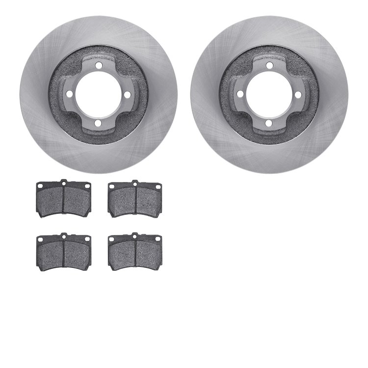 6502-56010 Brake Rotors w/5000 Advanced Brake Pads Kit, 1988-1994 Ford/Lincoln/Mercury/Mazda, Position: Front
