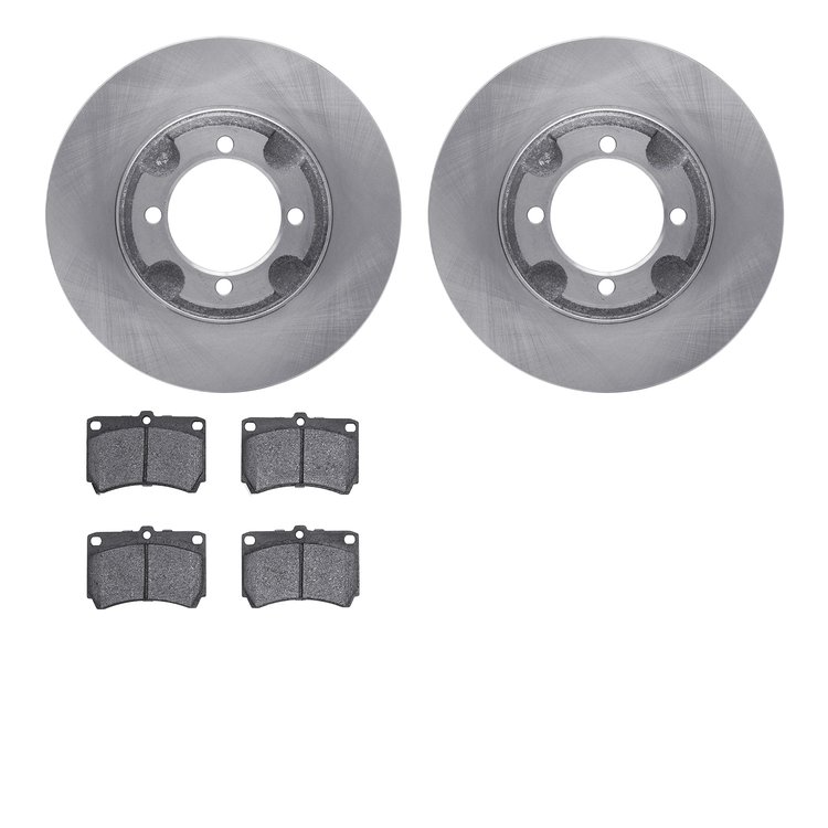 6502-56016 Brake Rotors w/5000 Advanced Brake Pads Kit, 1986-1994 Ford/Lincoln/Mercury/Mazda, Position: Front