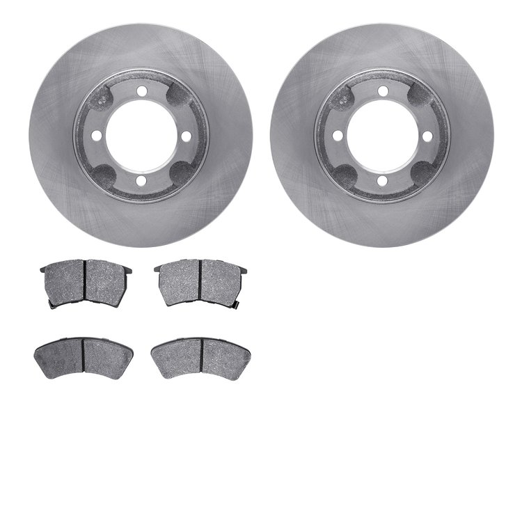 6502-56017 Brake Rotors w/5000 Advanced Brake Pads Kit, 1987-1989 Ford/Lincoln/Mercury/Mazda, Position: Front
