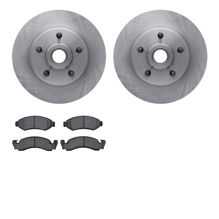 6502-56031 Brake Rotors w/5000 Advanced Brake Pads Kit, 1974-1979 Ford/Lincoln/Mercury/Mazda, Position: Front