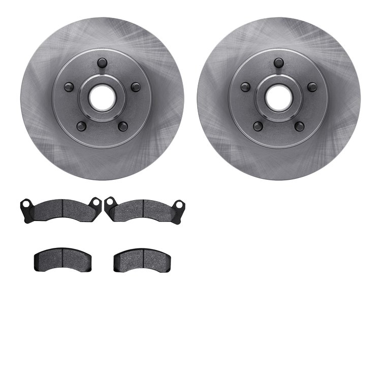 6502-56034 Brake Rotors w/5000 Advanced Brake Pads Kit, 1981-1991 Ford/Lincoln/Mercury/Mazda, Position: Front