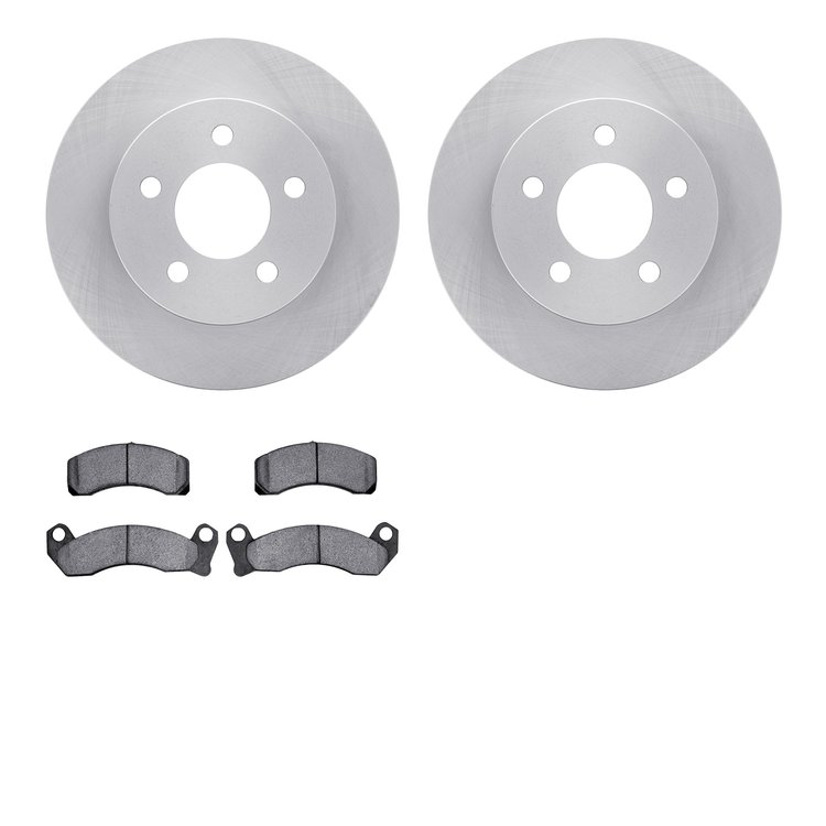6502-56041 Brake Rotors w/5000 Advanced Brake Pads Kit, 1991-1994 Ford/Lincoln/Mercury/Mazda, Position: Front
