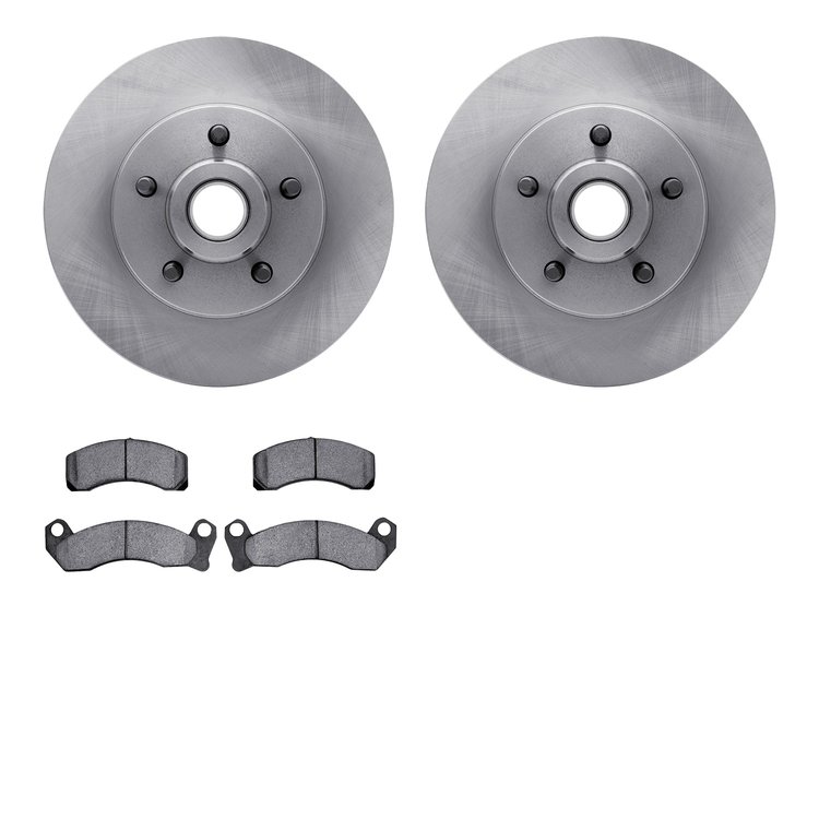 6502-56053 Brake Rotors w/5000 Advanced Brake Pads Kit, 1990-1991 Ford/Lincoln/Mercury/Mazda, Position: Front
