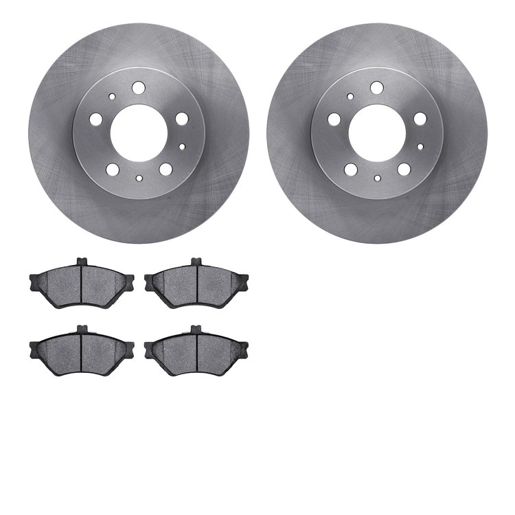 6502-56058 Brake Rotors w/5000 Advanced Brake Pads Kit, 1995-1997 Ford/Lincoln/Mercury/Mazda, Position: Front