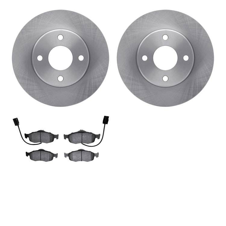 6502-56062 Brake Rotors w/5000 Advanced Brake Pads Kit, 1998-2002 Ford/Lincoln/Mercury/Mazda, Position: Front