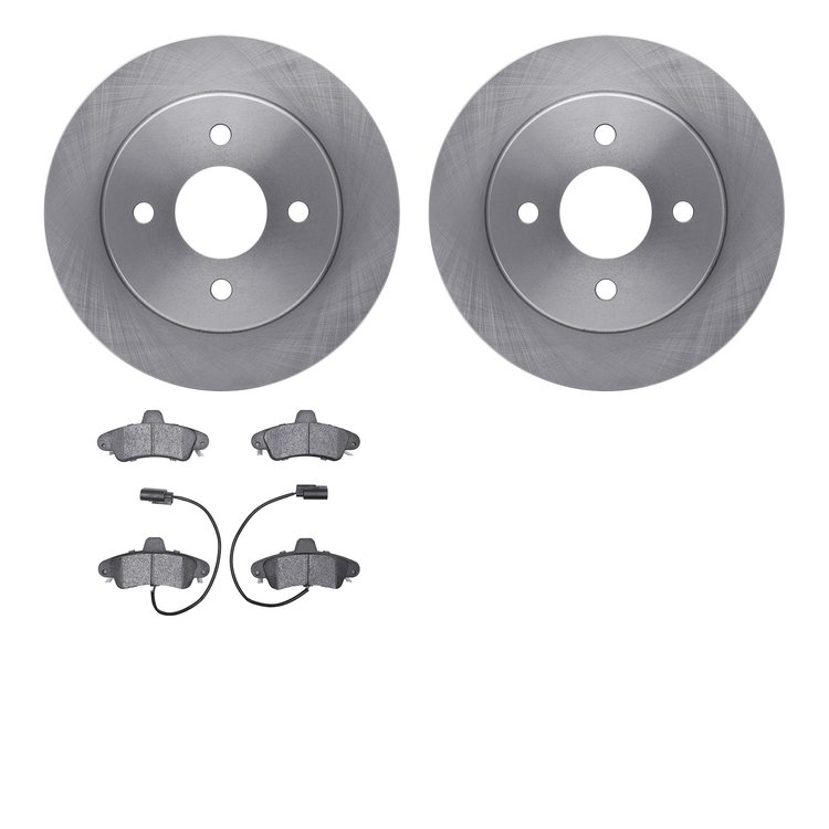 6502-56068 Brake Rotors w/5000 Advanced Brake Pads Kit, 2000-2000 Ford/Lincoln/Mercury/Mazda, Position: Rear