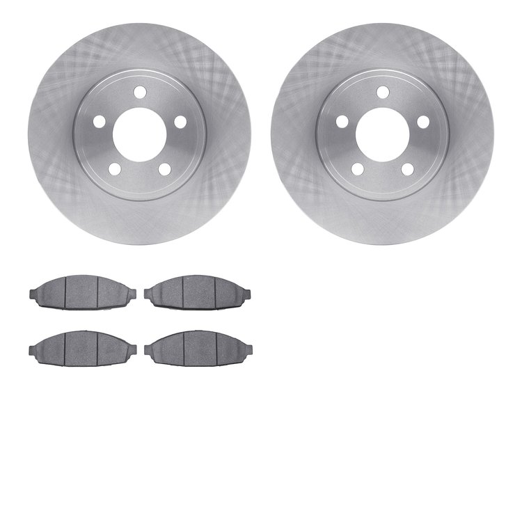 6502-56109 Brake Rotors w/5000 Advanced Brake Pads Kit, 2003-2011 Ford/Lincoln/Mercury/Mazda, Position: Front