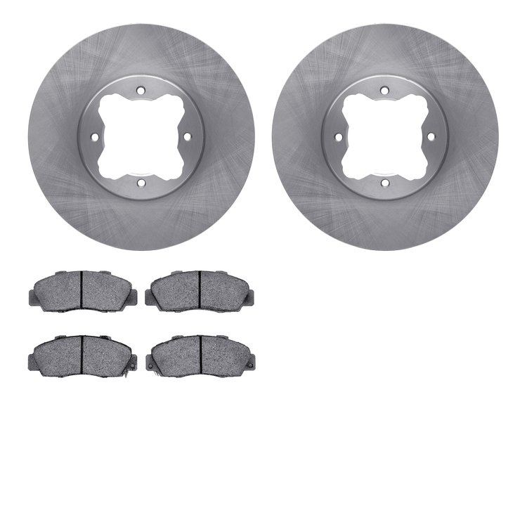 6502-58046 Brake Rotors w/5000 Advanced Brake Pads Kit, 1992-1998 Acura/Honda, Position: Front