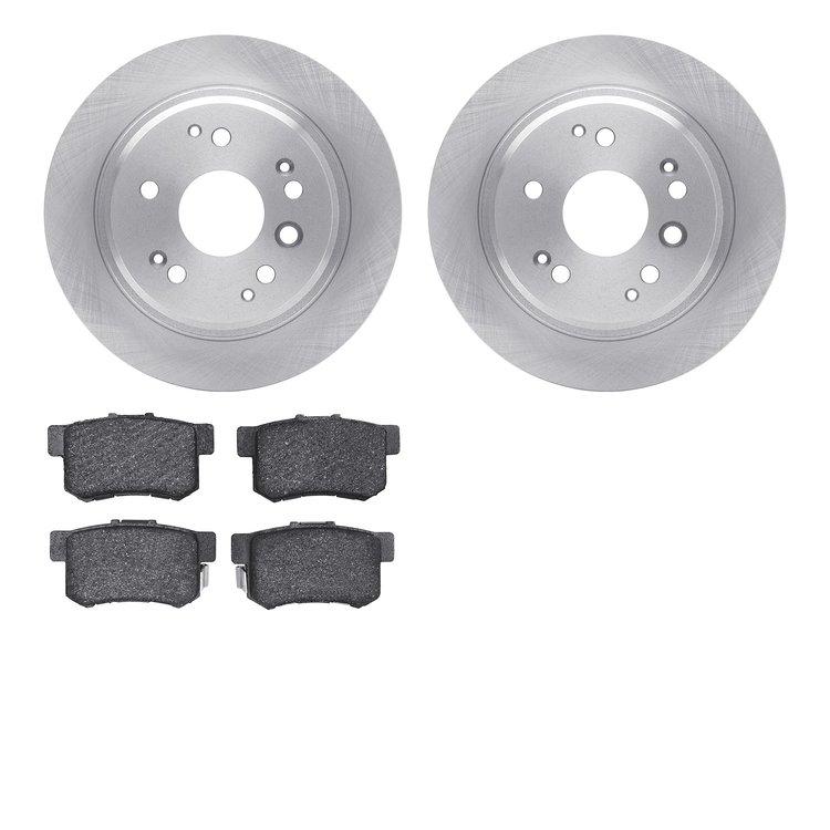6502-58107 Brake Rotors w/5000 Advanced Brake Pads Kit, 2004-2008 Acura/Honda, Position: Rear