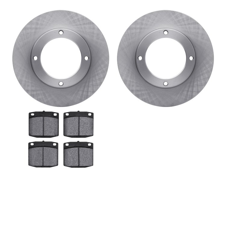 6502-59094 Brake Rotors w/5000 Advanced Brake Pads Kit, 1975-1979 Acura/Honda, Position: Front