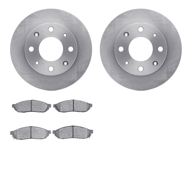 6502-59126 Brake Rotors w/5000 Advanced Brake Pads Kit, 1980-1983 Acura/Honda, Position: Front