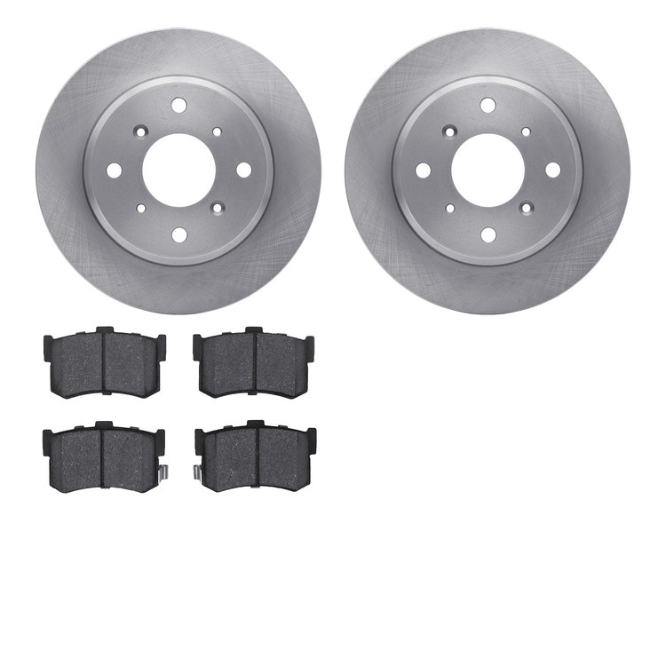 6502-59171 Brake Rotors w/5000 Advanced Brake Pads Kit, 1986-1988 Acura/Honda, Position: Rear