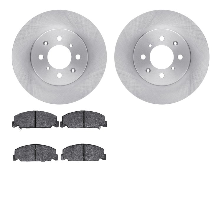 6502-59183 Brake Rotors w/5000 Advanced Brake Pads Kit, 1994-1995 Acura/Honda, Position: Front
