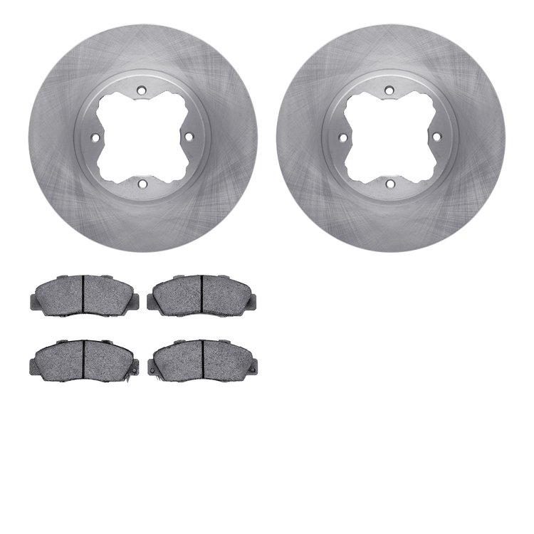6502-59216 Brake Rotors w/5000 Advanced Brake Pads Kit, 1991-1997 Acura/Honda, Position: Front