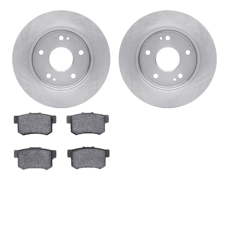 6502-59237 Brake Rotors w/5000 Advanced Brake Pads Kit, 1997-2015 Acura/Honda, Position: Rear