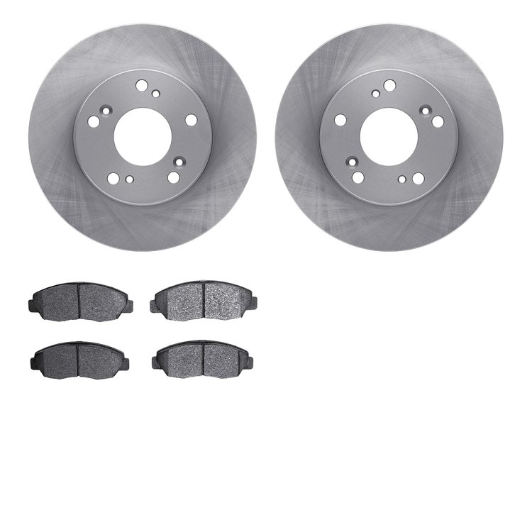 6502-59260 Brake Rotors w/5000 Advanced Brake Pads Kit, 2006-2011 Acura/Honda, Position: Front