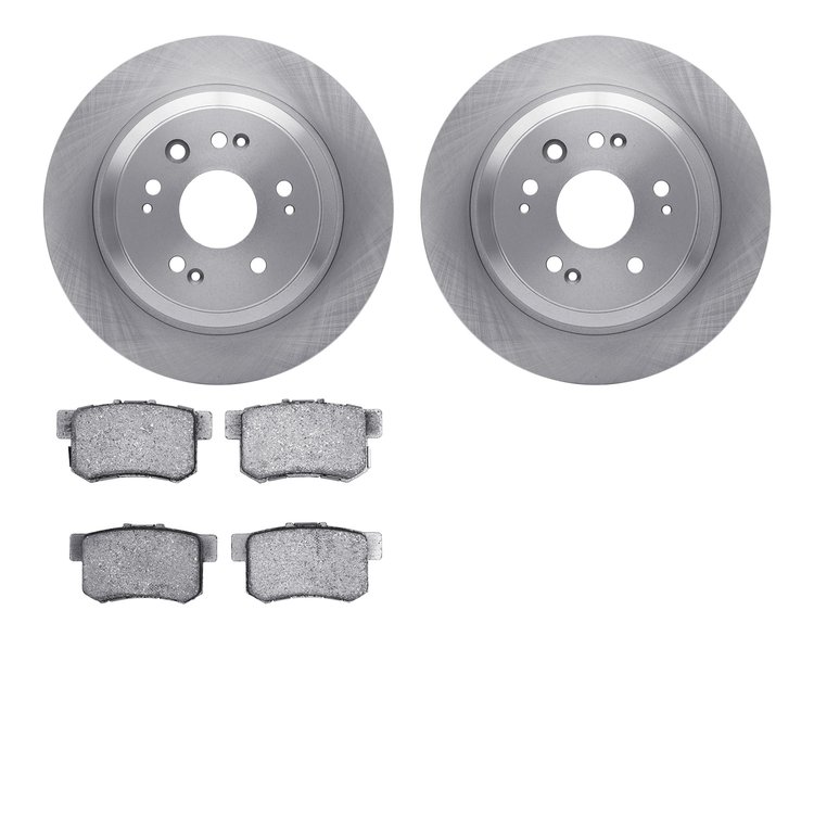 6502-59276 Brake Rotors w/5000 Advanced Brake Pads Kit, 2010-2015 Acura/Honda, Position: Rear