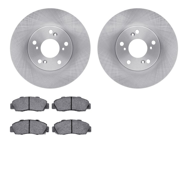 6502-59324 Brake Rotors w/5000 Advanced Brake Pads Kit, 1998-2002 Acura/Honda, Position: Front