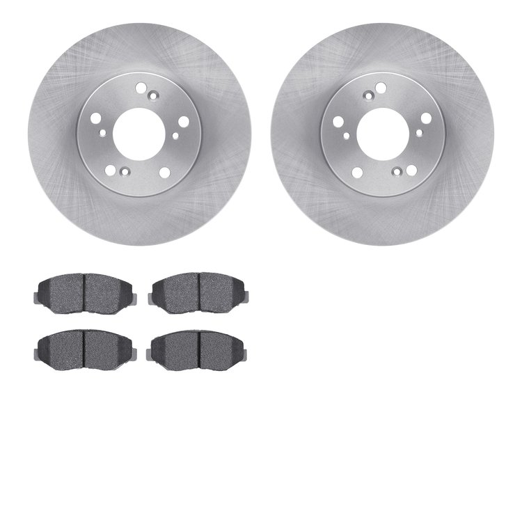 6502-59327 Brake Rotors w/5000 Advanced Brake Pads Kit, 2002-2015 Acura/Honda, Position: Front