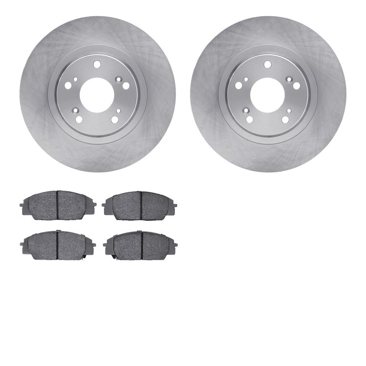 6502-59358 Brake Rotors w/5000 Advanced Brake Pads Kit, 2002-2007 Acura/Honda, Position: Front