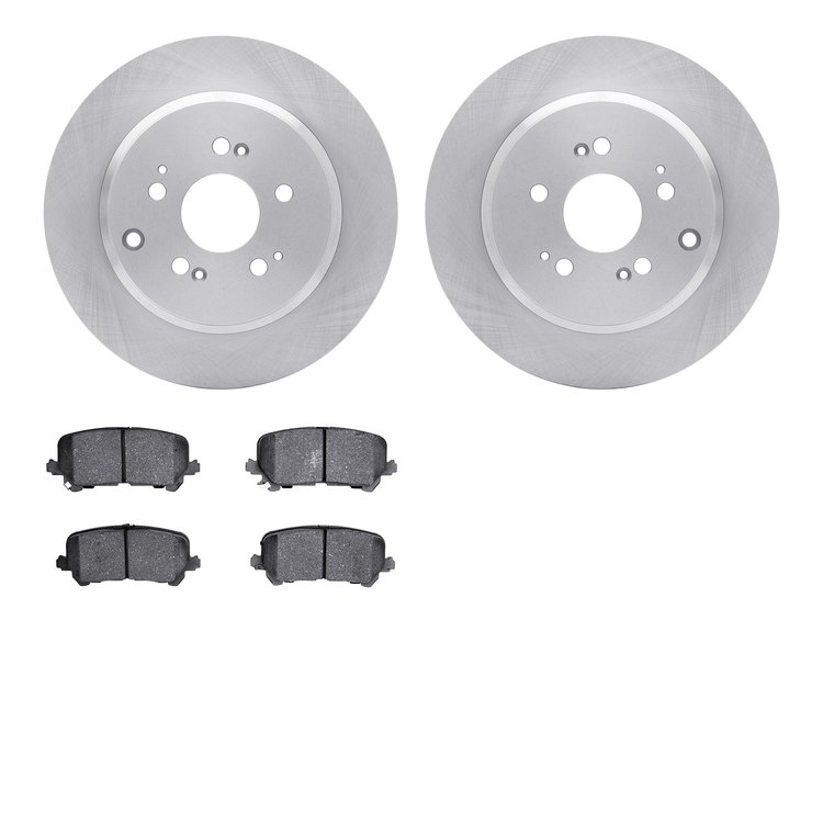6502-59405 Brake Rotors w/5000 Advanced Brake Pads Kit, 2007-2017 Acura/Honda, Position: Rear