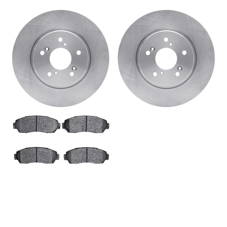 6502-59408 Brake Rotors w/5000 Advanced Brake Pads Kit, 2007-2016 Acura/Honda, Position: Front