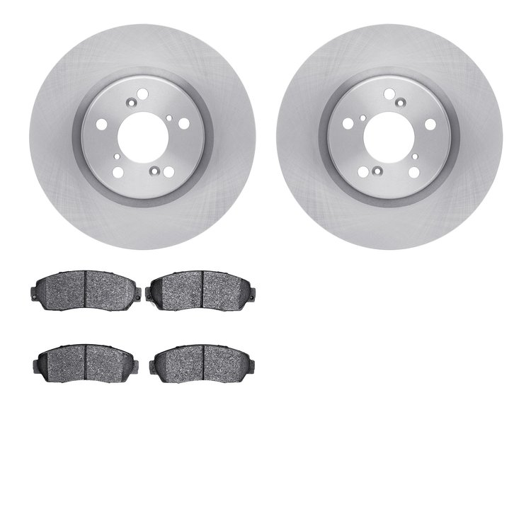 6502-59411 Brake Rotors w/5000 Advanced Brake Pads Kit, 2011-2014 Acura/Honda, Position: Front