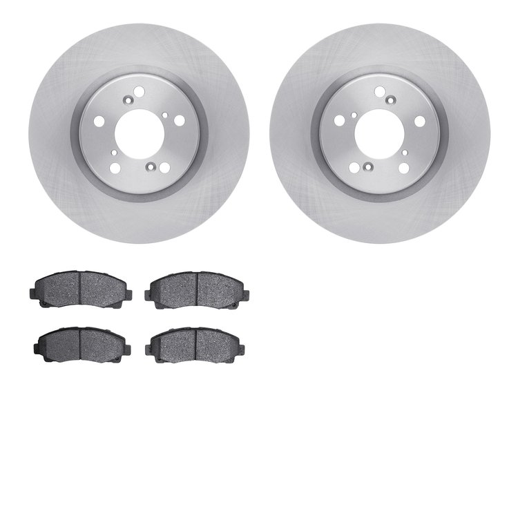 6502-59412 Brake Rotors w/5000 Advanced Brake Pads Kit, 2009-2014 Acura/Honda, Position: Front