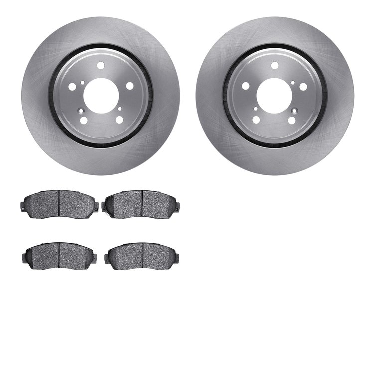 6502-59423 Brake Rotors w/5000 Advanced Brake Pads Kit, Fits Select Acura/Honda, Position: Front