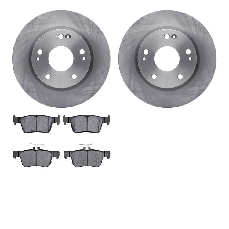 6502-59435 Brake Rotors w/5000 Advanced Brake Pads Kit, Fits Select Acura/Honda, Position: Rear