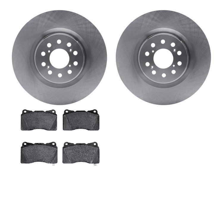 6502-59474 Brake Rotors w/5000 Advanced Brake Pads Kit, 2017-2019 Acura/Honda, Position: Front