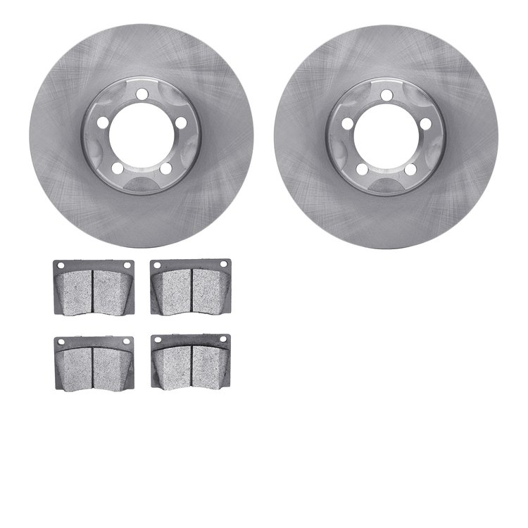 6502-63119 Brake Rotors w/5000 Advanced Brake Pads Kit, 1963-1967 Mercedes-Benz, Position: Front