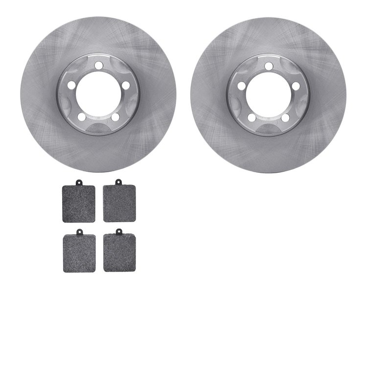 6502-63120 Brake Rotors w/5000 Advanced Brake Pads Kit, 1961-1963 Mercedes-Benz, Position: Front