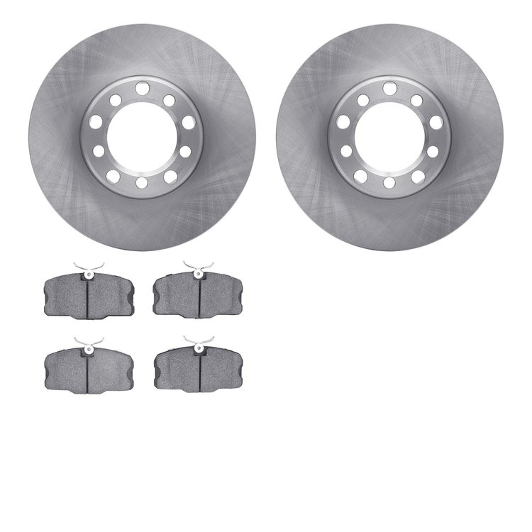 6502-63152 Brake Rotors w/5000 Advanced Brake Pads Kit, 1982-1985 Mercedes-Benz, Position: Front