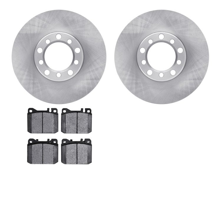 6502-63155 Brake Rotors w/5000 Advanced Brake Pads Kit, 1979-1985 Mercedes-Benz, Position: Front