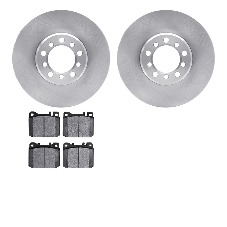 6502-63200 Brake Rotors w/5000 Advanced Brake Pads Kit, 1985-1991 Mercedes-Benz, Position: Front
