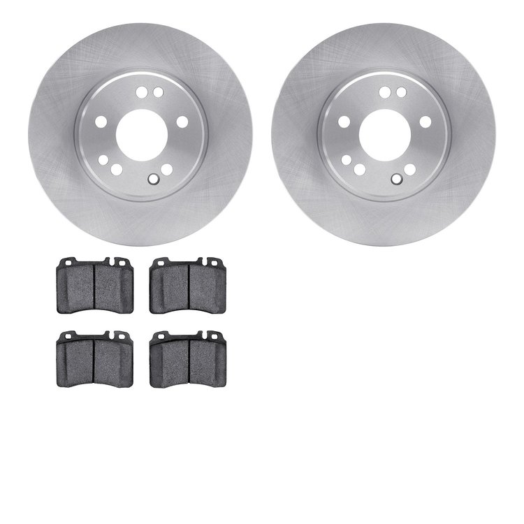 6502-63206 Brake Rotors w/5000 Advanced Brake Pads Kit, 1990-1998 Mercedes-Benz, Position: Front